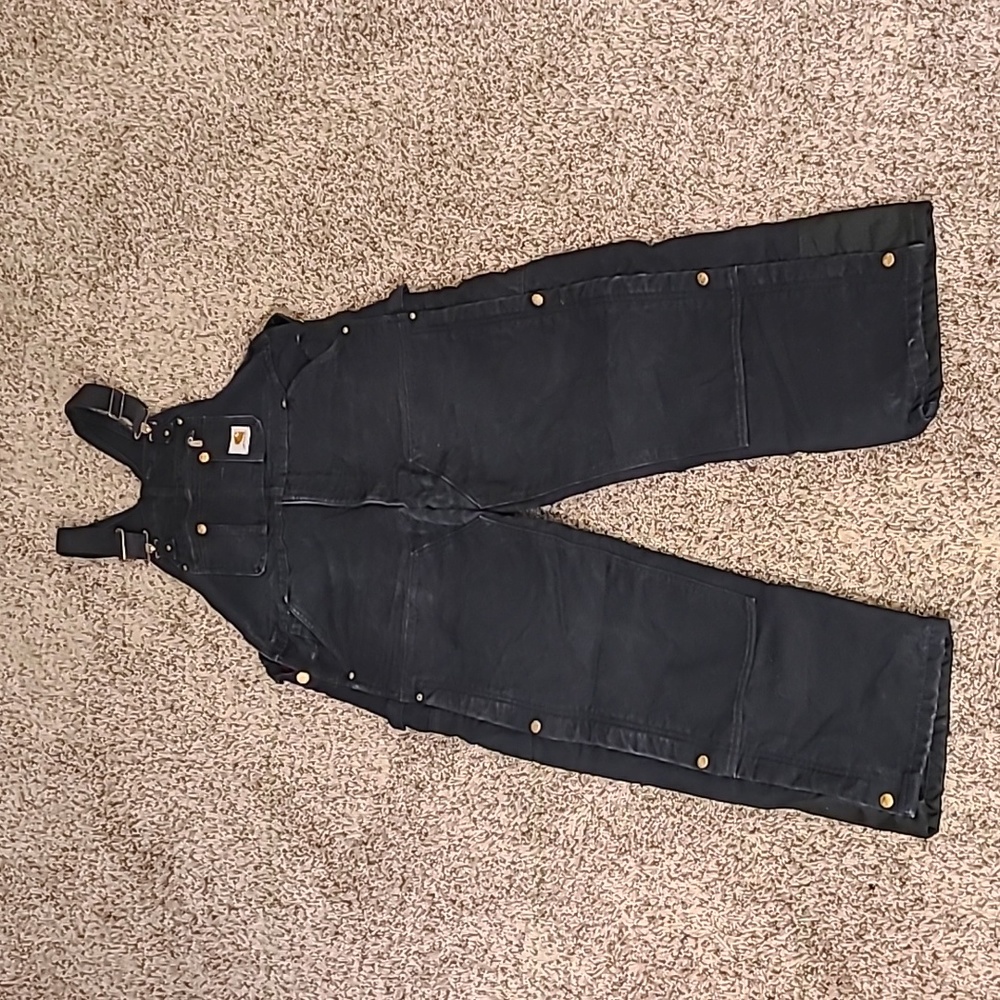 Carhartt Men's Insulated Overalls 38x30 Black